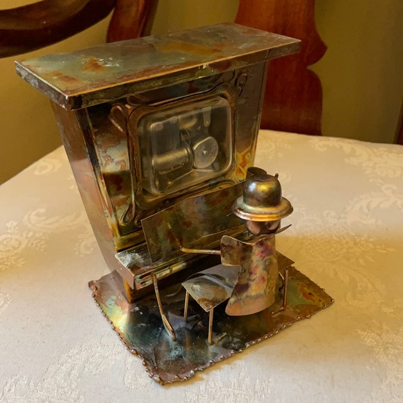 Artisan Other Vintage Artisan Windup Copper Music Box Plays The